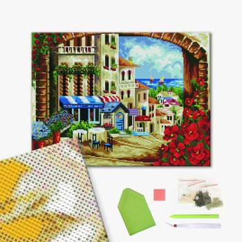 Алмазна мозаїка 40х50 - Уютный городок