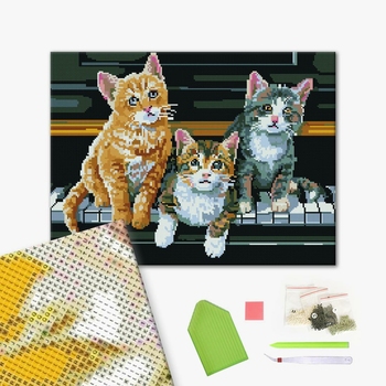 Алмазна мозаїка 40х50 - Грайливі кошенята