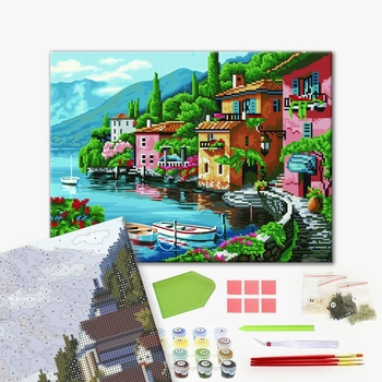 Комбінована алмазна мозаїка - Приморська вуличка