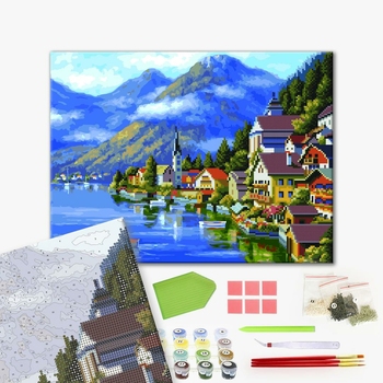 Комбінована алмазна мозаїка - Місто-казка