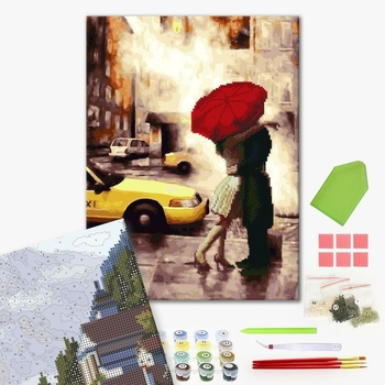 Комбінована алмазна мозаїка - Любов у великому місті