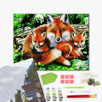 Комбінована алмазна мозаїка - Лисиця-захисниця