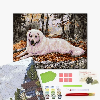Комбінована алмазна мозаїка - Мисливський пес