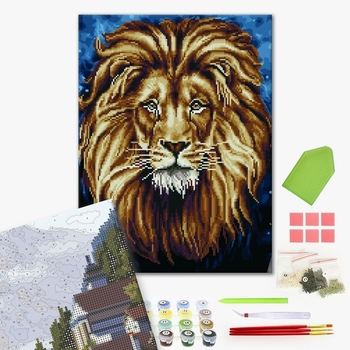Комбінована алмазна мозаїка - Король звірів