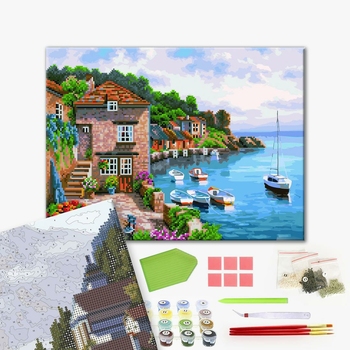 Комбінована алмазна мозаїка - Містечко біля моря