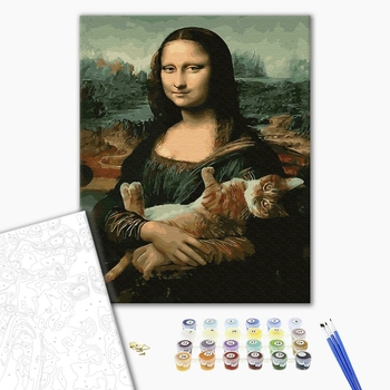 Картина по номерам Авторські колекції - Мона Ліза з котом