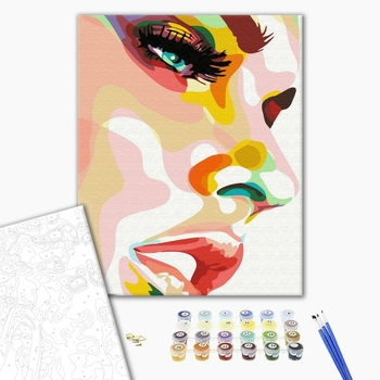 Картина по номерам Поп Арт - Профіль у фарбах
