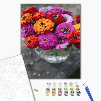 Картина по номерам Квіти - Букет з дитинства