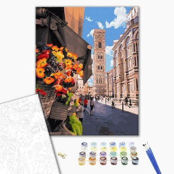 Картина по номерам Города - Квітковий кіоск Флоренції