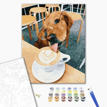 Картина по номерам Тварини, птахи та риби - Кава для улюбленця