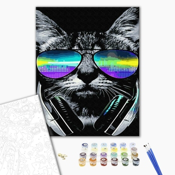 Картина по номерам Авторські колекції - Кіт DJ