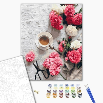 Картина по номерам Квіти - Квіткова кава