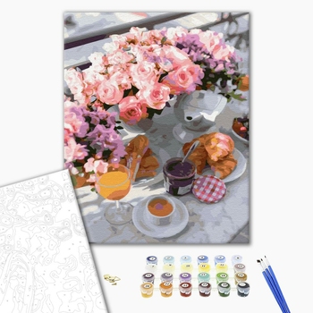 Картина по номерам Квіти - Ароматный завтрак