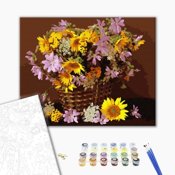 Картина по номерам Квіти - Квітковий кошик