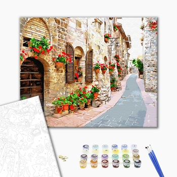 Картина по номерам Города - Квітуча вулиця