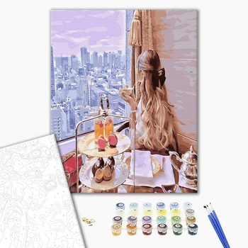 Картина по номерам Люди на картинах - Кофе в номер