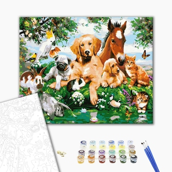 Картина по номерам Тварини, птахи та риби - Доброзичливі тварини