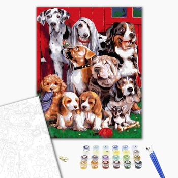 Картина по номерам Тварини, птахи та риби - Породиста компанія