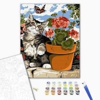 Картина по номерам Тварини, птахи та риби - Ліниве котенятко