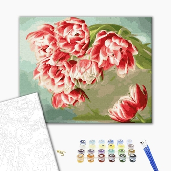 Картина по номерам Квіти - Рожеві тюльпани