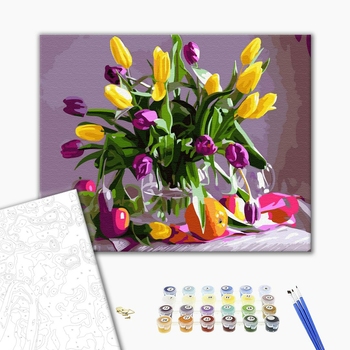 Картина по номерам Квіти - Березневі тюльпани