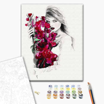 Картина по номерам Авторські колекції - Дівчина і орхідеї