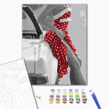 Картина по номерам Люди на картинах - Сукня в горошок