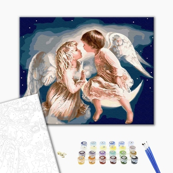 Картина по номерам Діти та ангели - Маленькі ангелочки