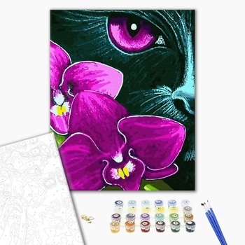 Картина по номерам Тварини, птахи та риби - Фіалковий кіт