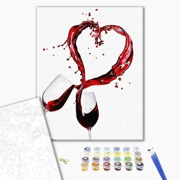 Картина по номерам Квіти - Любов в бокалі