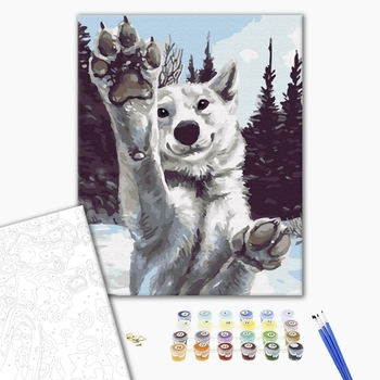 Картина по номерам Тварини, птахи та риби - Сніговий хаскі