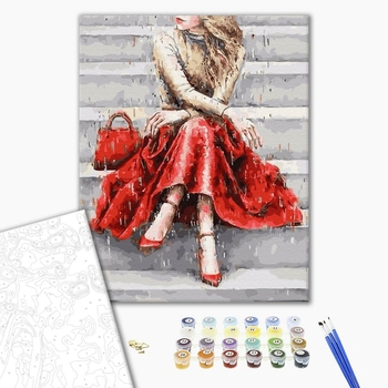 Картина по номерам Люди на картинах - Колір настрою: червоний