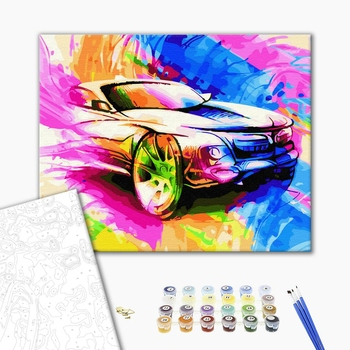 Картина по номерам Поп Арт - Авто В Фарбах