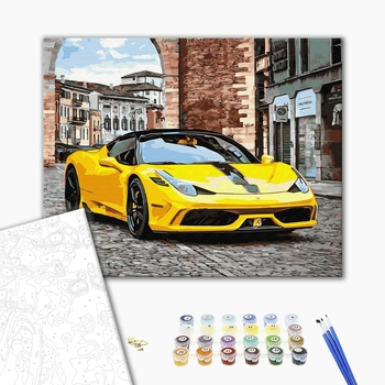 Картина по номерам Кораблі, автомобілі та літаки - Швидкісний Ferrari