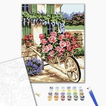Картина по номерам Квіти - Повозка цветов