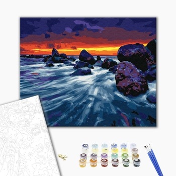 Картина по номерам Природа - Захід у скель