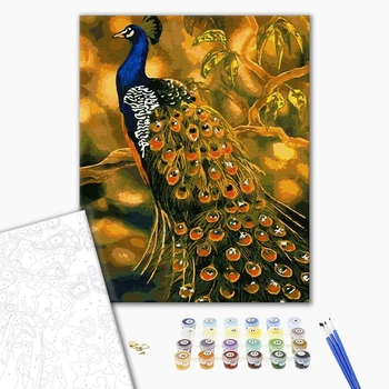 Картина по номерам Тварини, птахи та риби - Золотой павлин