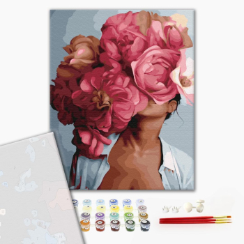 Картина по номерам Преміум картини - Абстракція з півоніями
