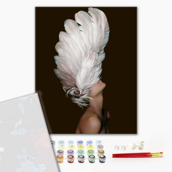 Картина по номерам Преміум картини - Женщина в перьях