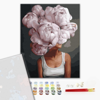 Картина по номерам Преміум картини - Множество пионов