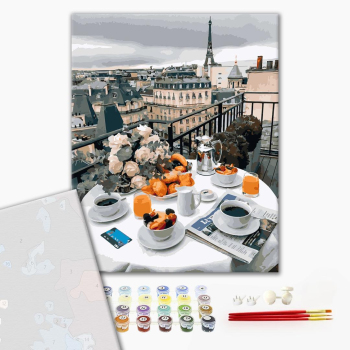 Картина по номерам Преміум картини - Бизнес завтрак в Париже