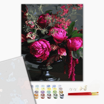 Картина по номерам Преміум картини - Малиновые пионы