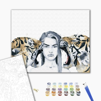 Картина по номерам Авторські колекції - Небезпечні улюбленці: тигри