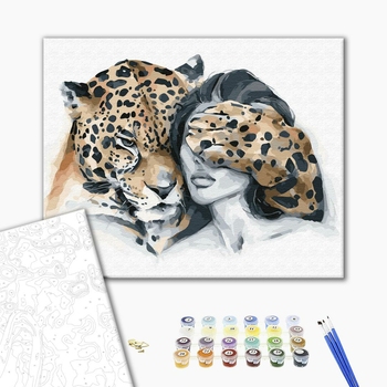 Картина по номерам Авторські колекції - Небезпечні улюбленці: леопард