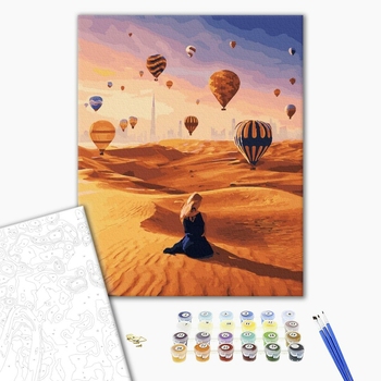 Картина по номерам Люди на картинах - Шары в пустыне ОАЕ