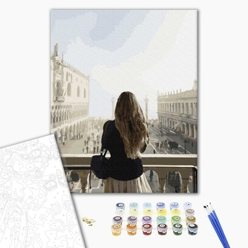 Картина по номерам Люди на картинах - Дівчина на балконі