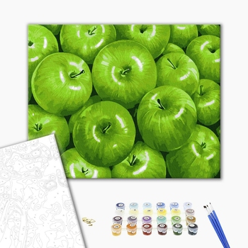 Картина по номерам Квіти - Зелені яблука
