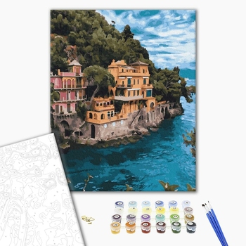 Картина по номерам Кораблі, автомобілі та літаки - Замок у скелі