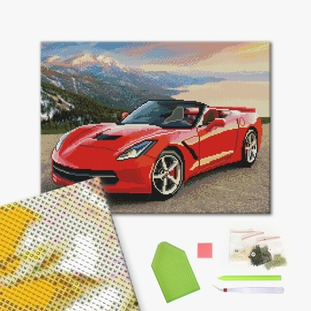 Алмазна мозаїка 40х50 - Червоний спорткар