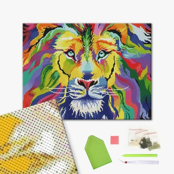 Алмазна мозаїка 40х50 - Веселковий цар звірів